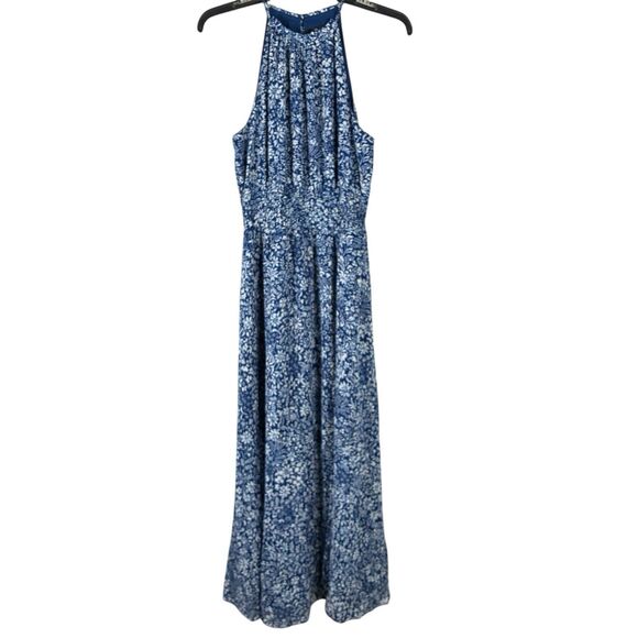 Madewell Smocked Halter Midi Dress Blue Floral Sz 6 NWT Romantic Feminine - Picture 3 of 10